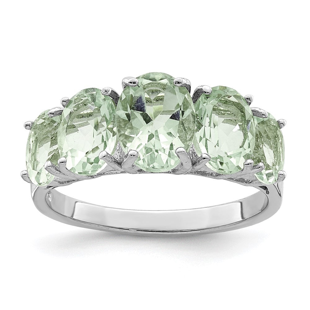 Sterlingsilber Rhodium Grün Quarz Ring