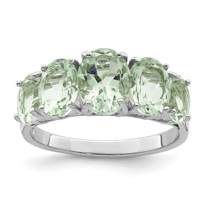 Sterlingsilber Rhodium Grün Quarz Ring