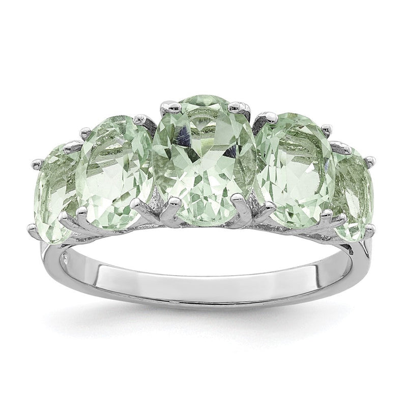 Sterlingsilber Rhodium Grün Quarz Ring