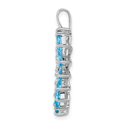 Sterlingsilber Rhodium Marquise Schweizer Blautopas Herz Anhänger