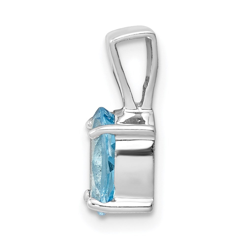 Sterlingsilber Rhodium Licht Schweizer Blautopas Anhänger