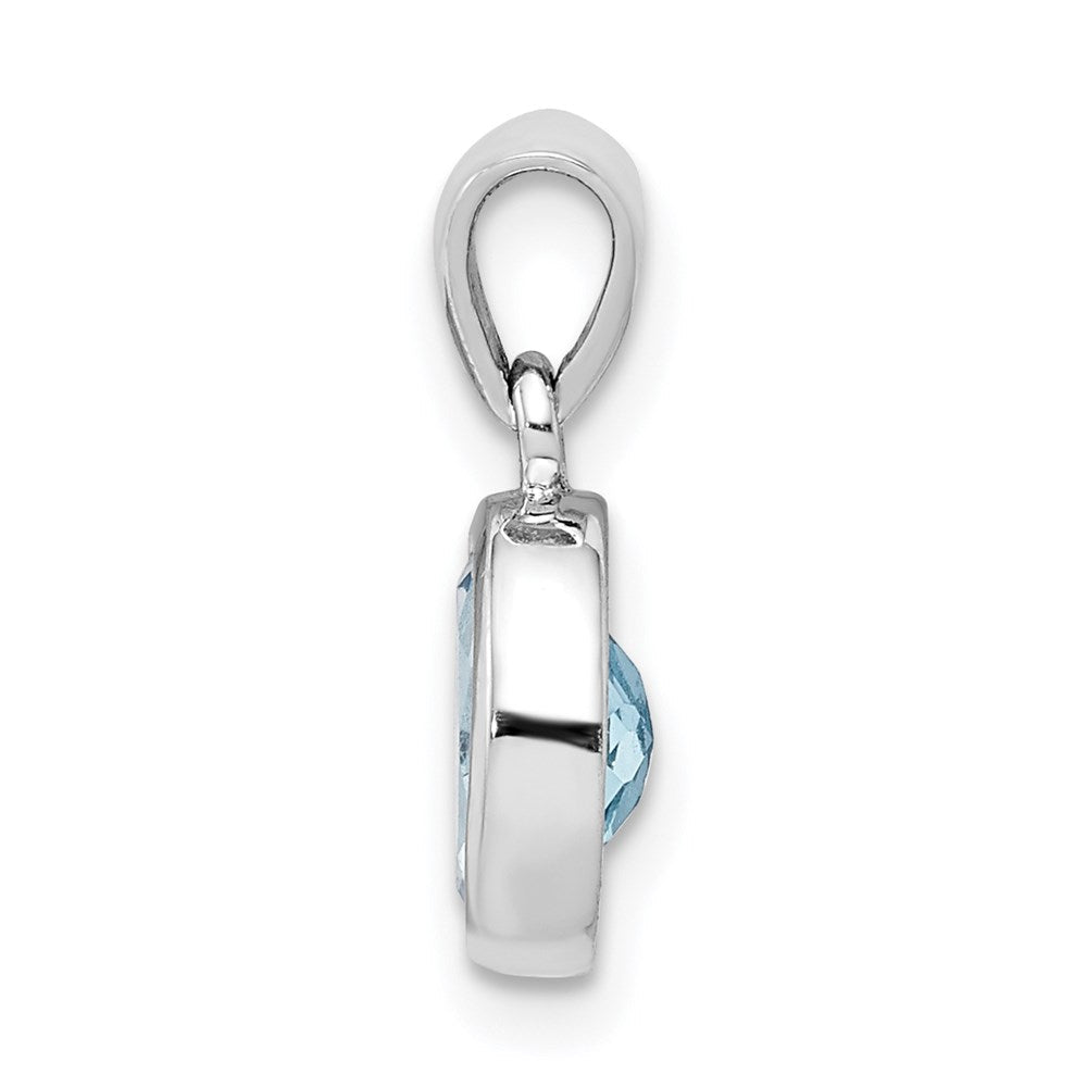 Sterlingsilber Rhodium Licht Schweizer Blautopas Anhänger