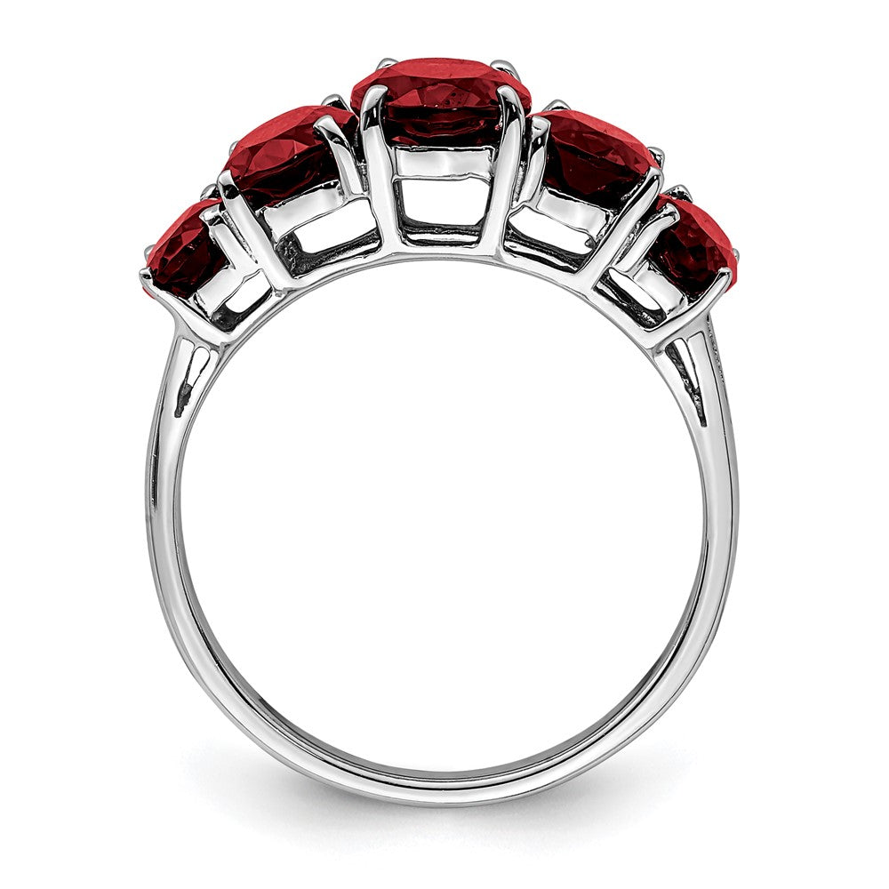 Sterlingsilber Rhodiniert Granat Ring