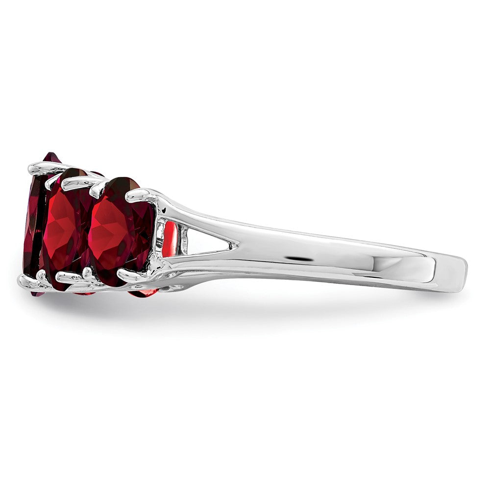 Sterlingsilber Rhodiniert Granat Ring