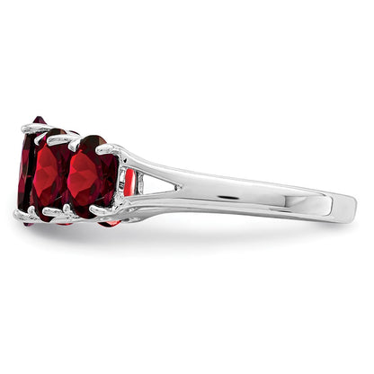 Sterlingsilber Rhodium Granat Ring