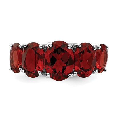 Sterlingsilber Rhodiniert Granat Ring