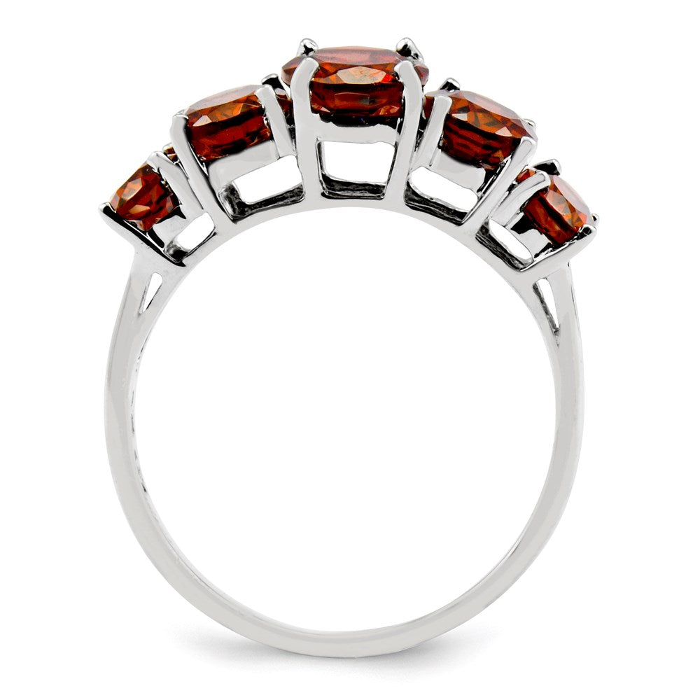 Sterlingsilber Rhodiniert Granat Ring