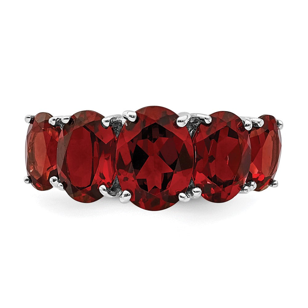 Sterlingsilber Rhodium Granat Ring