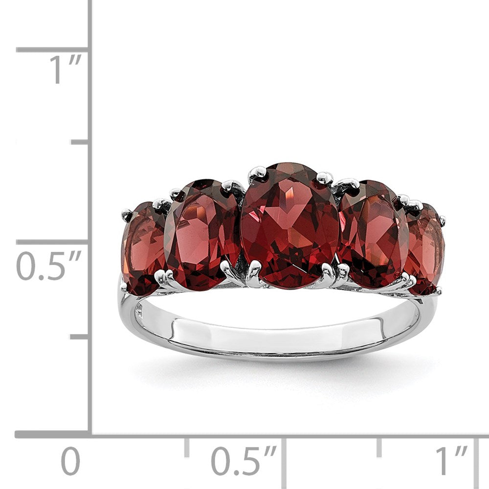Sterlingsilber Rhodium Granat Ring
