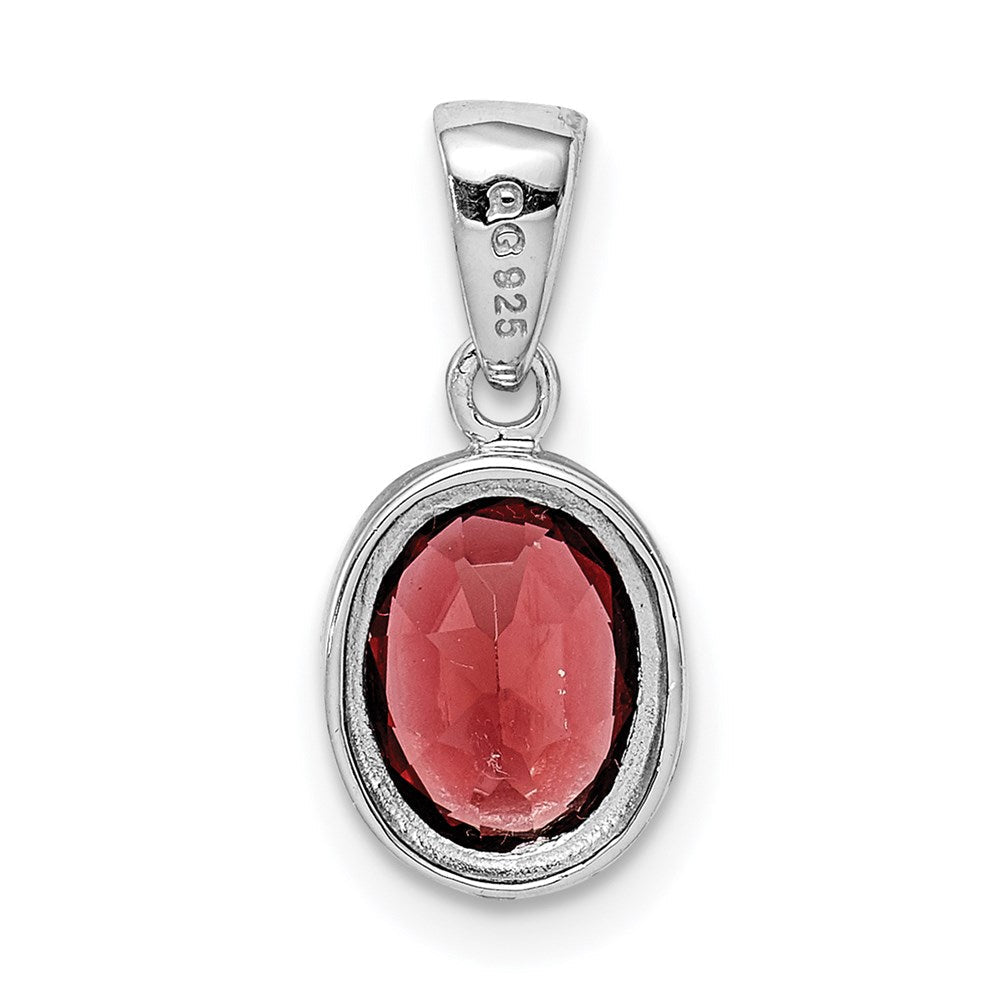 Sterlingsilber Rhodium Granat Anhänger