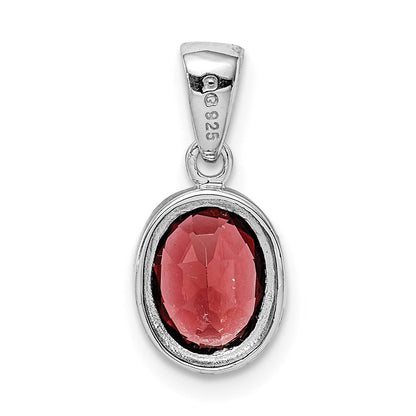 Sterlingsilber Rhodium Granat Anhänger
