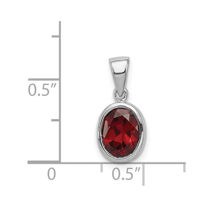 Sterlingsilber Rhodium Granat Anhänger