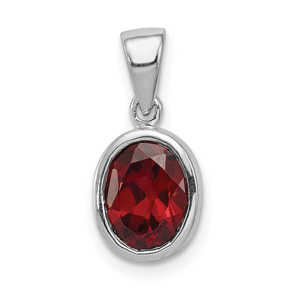 Sterlingsilber Rhodium Granat Anhänger