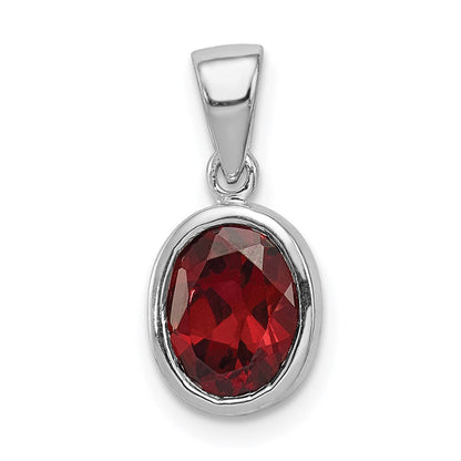 Sterlingsilber Rhodium Granat Anhänger