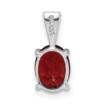 Sterlingsilber Rhodium Granat Anhänger