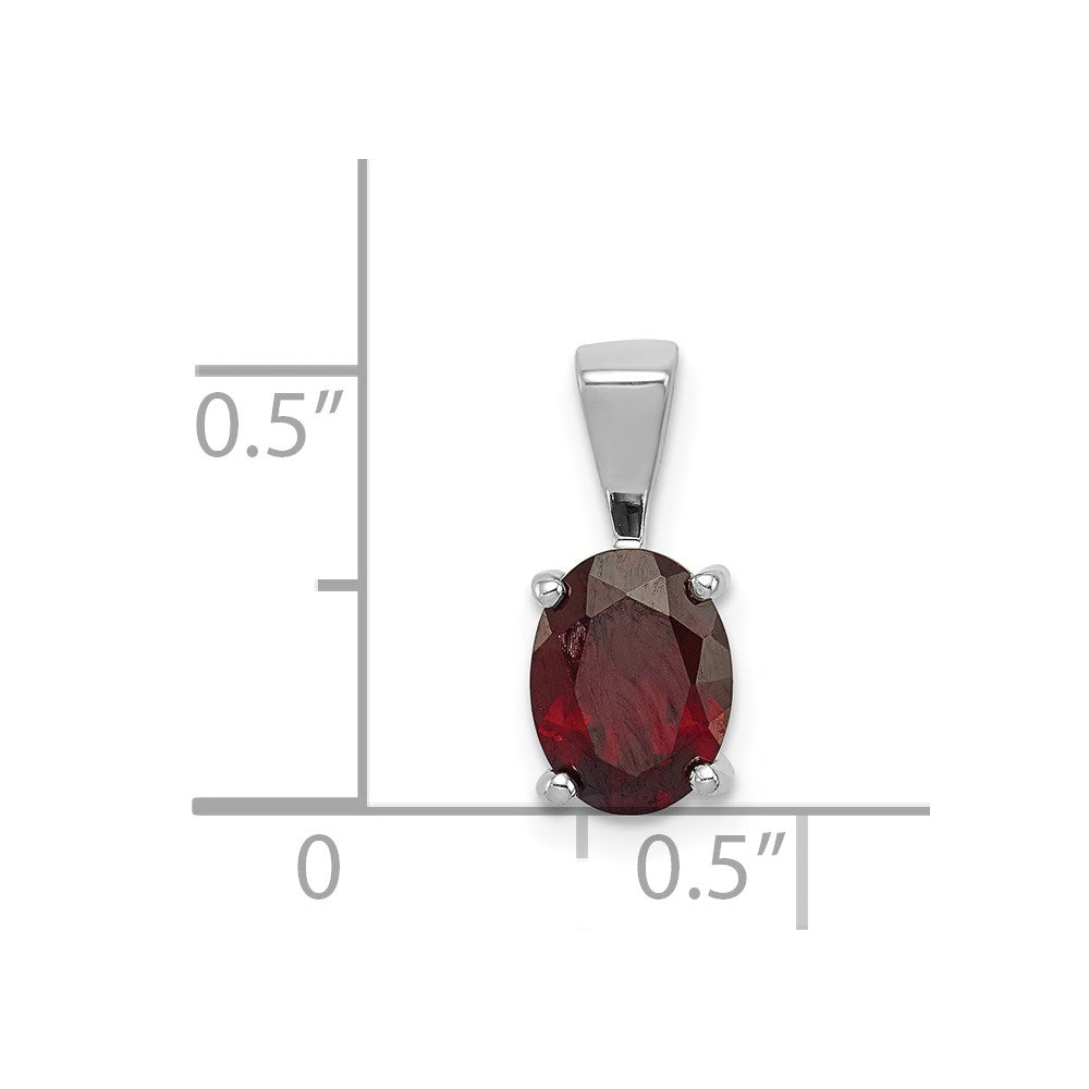 Sterlingsilber Rhodium Granat Anhänger