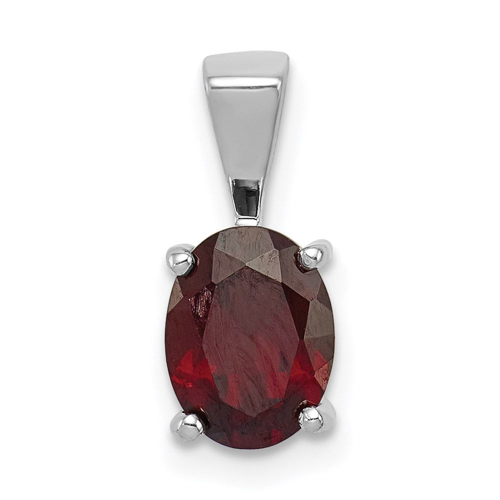 Sterlingsilber Rhodium Granat Anhänger