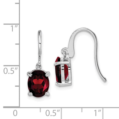 Sterlingsilber Rhodiniert Granat Draht Ohrringe