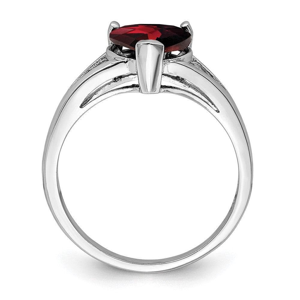 Sterlingsilber Rhodium Granat Ring