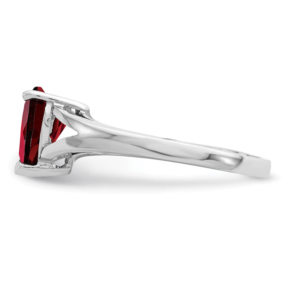 Sterlingsilber Rhodium Granat Ring