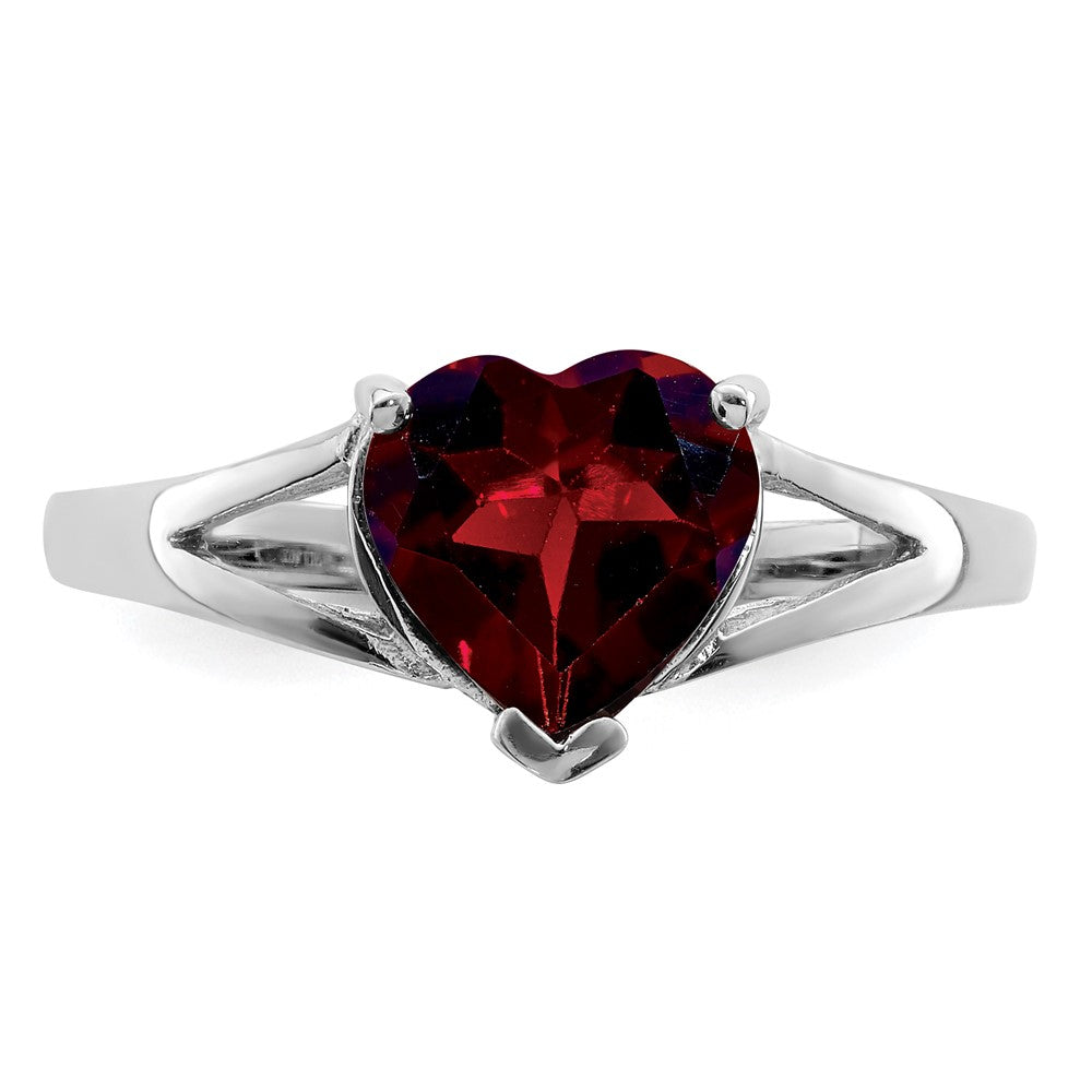 Sterlingsilber Rhodium Granat Ring