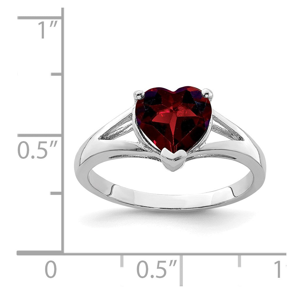Sterlingsilber Rhodium Granat Ring