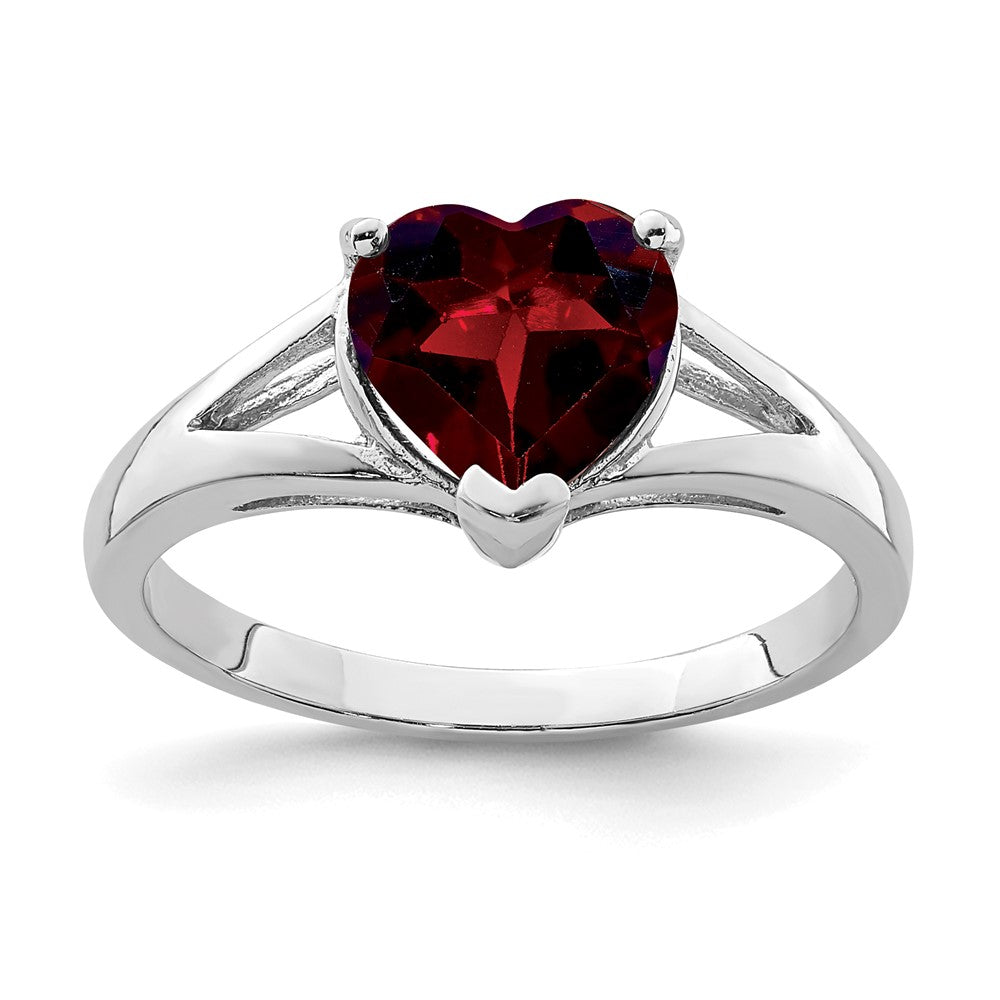 Sterlingsilber Rhodium Granat Ring