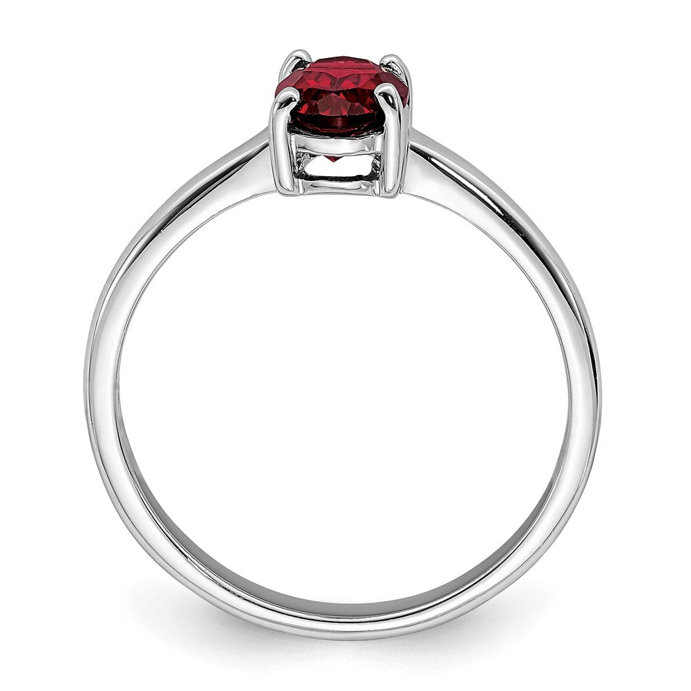 Sterlingsilber Rhodium Granat Ring