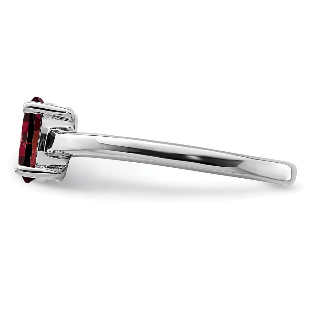 Sterlingsilber Rhodium Granat Ring