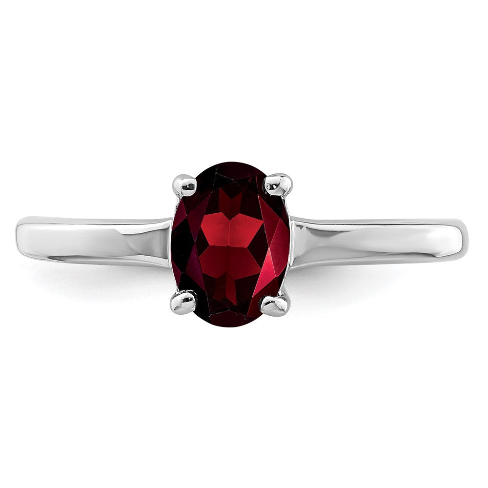 Sterlingsilber Rhodium Granat Ring