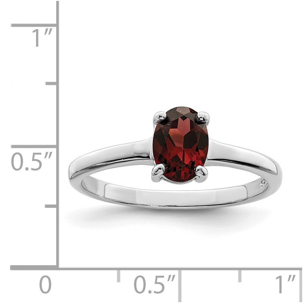 Sterlingsilber Rhodium Granat Ring