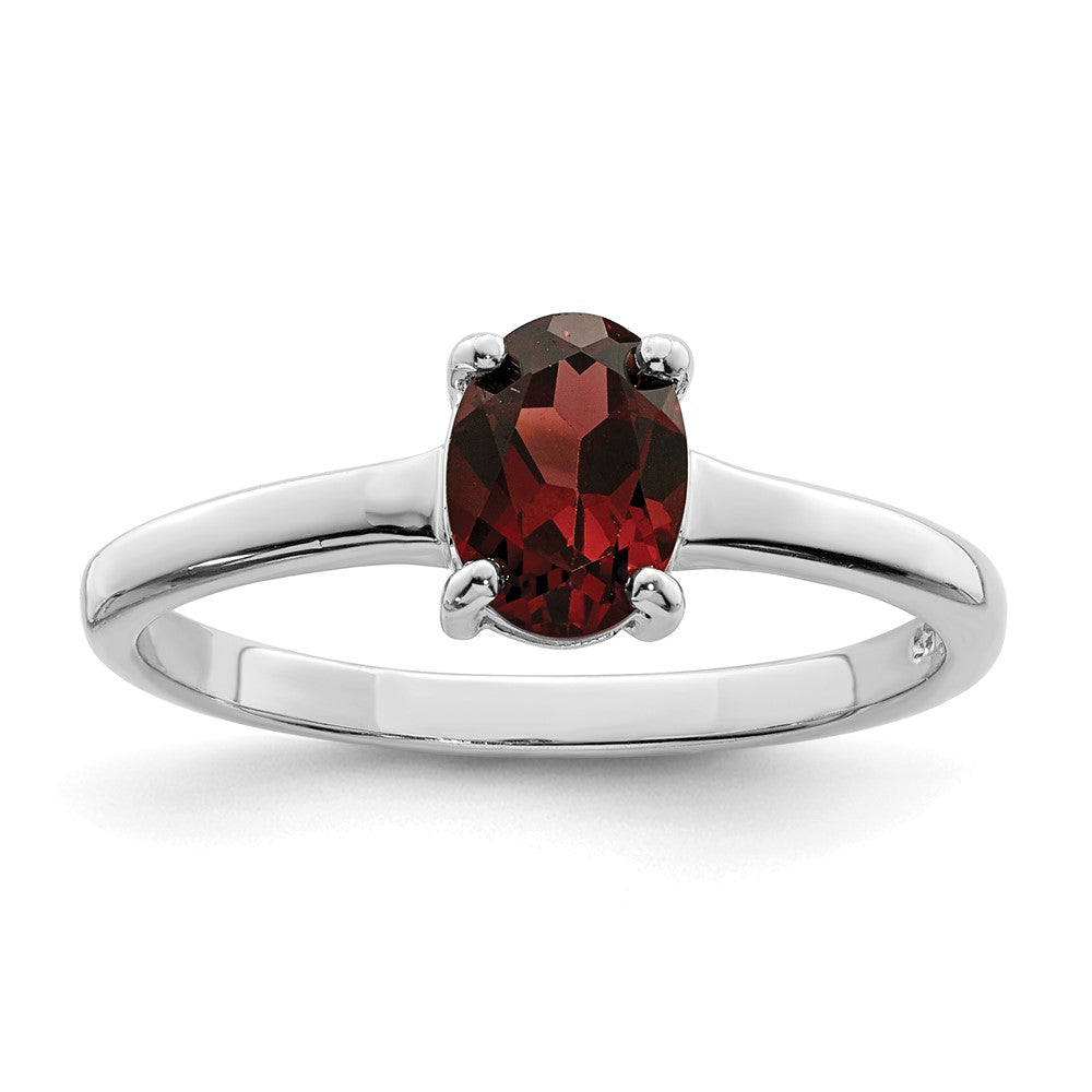 Sterlingsilber Rhodium Granat Ring