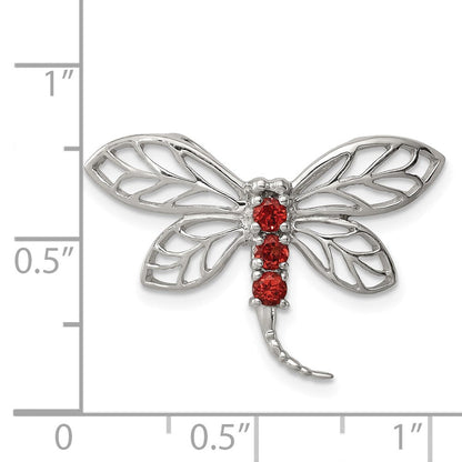 Sterlingsilber Rhodium Granat Libelle Kette Anhänger