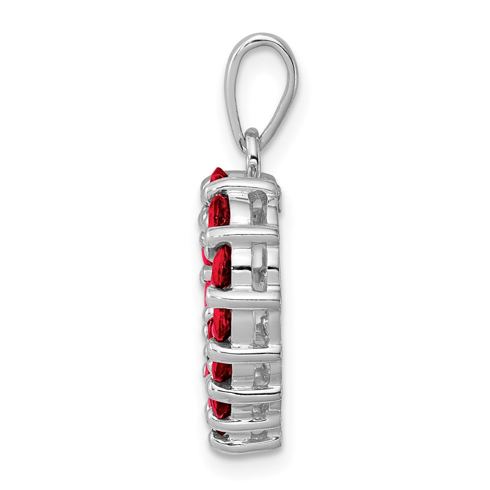 Sterlingsilber Rhodium Granat Anhänger
