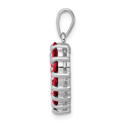 Sterlingsilber Rhodium Granat Anhänger
