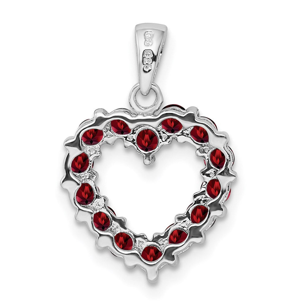 Sterlingsilber Rhodium Granat Anhänger