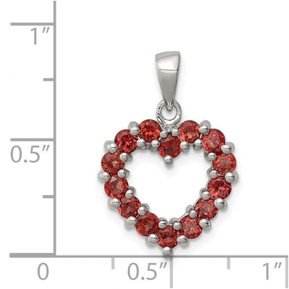 Sterlingsilber Rhodium Granat Anhänger