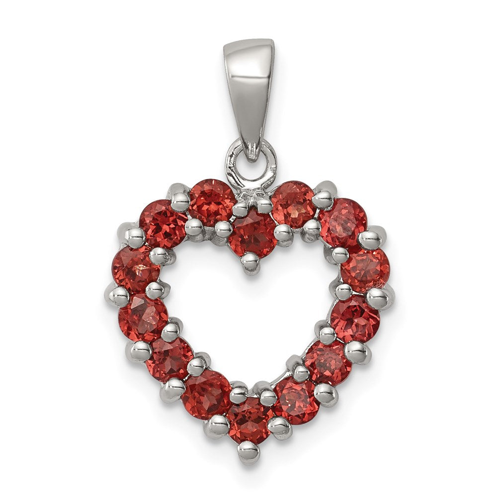 Sterlingsilber Rhodium Granat Anhänger