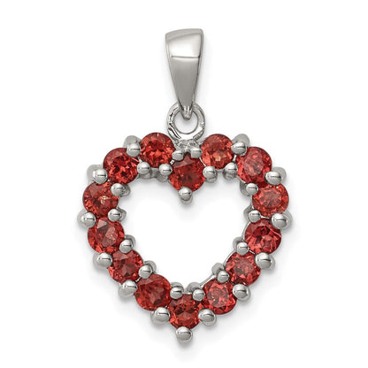 Sterlingsilber Rhodium Granat Anhänger