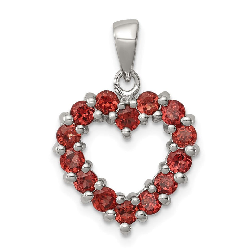 Sterlingsilber Rhodium Granat Anhänger