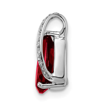 Sterlingsilber Rhodium Tropfen Granat Anhänger