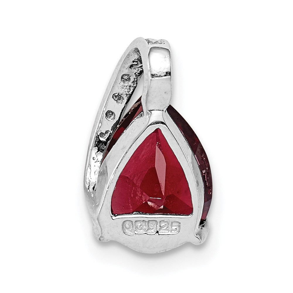 Sterlingsilber Rhodium Tropfen Granat Anhänger