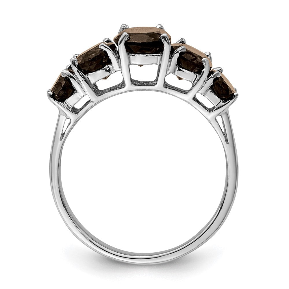Sterlingsilber Rhodium Rauch Quarz Ring
