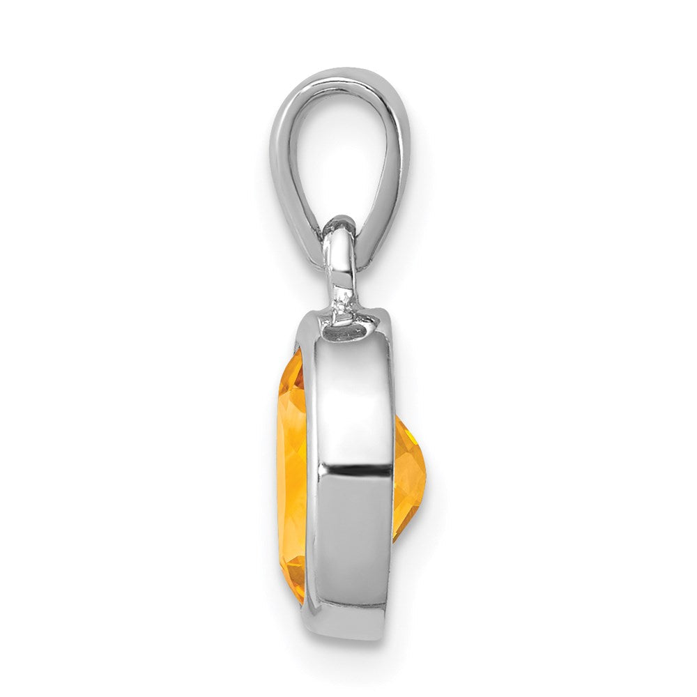 Sterlingsilber Rhodium Citrin Anhänger
