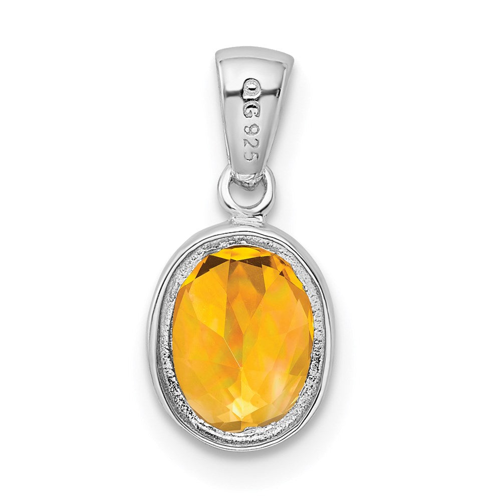 Sterlingsilber Rhodium Citrin Anhänger