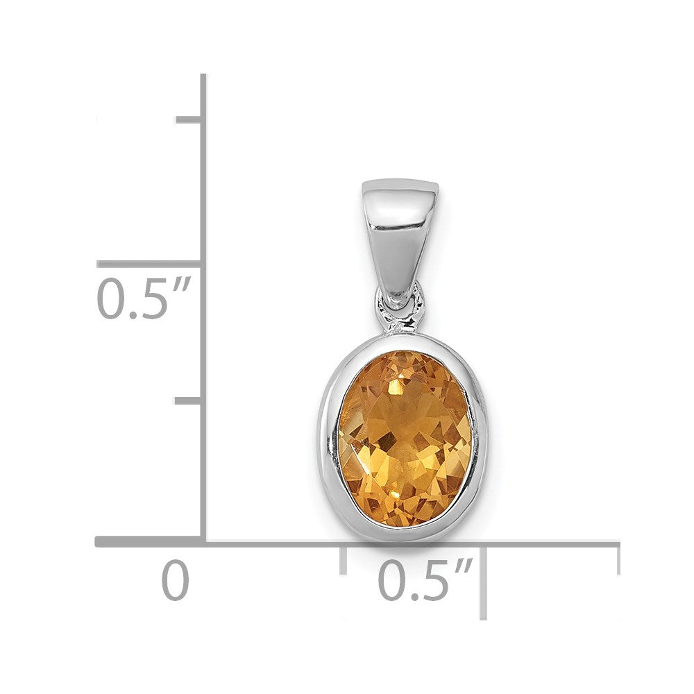 Sterlingsilber Rhodium Citrin Anhänger