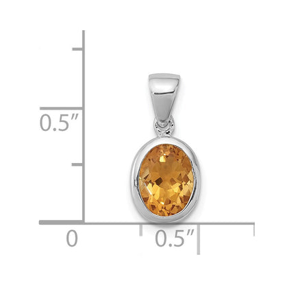 Sterlingsilber Rhodium Citrin Anhänger