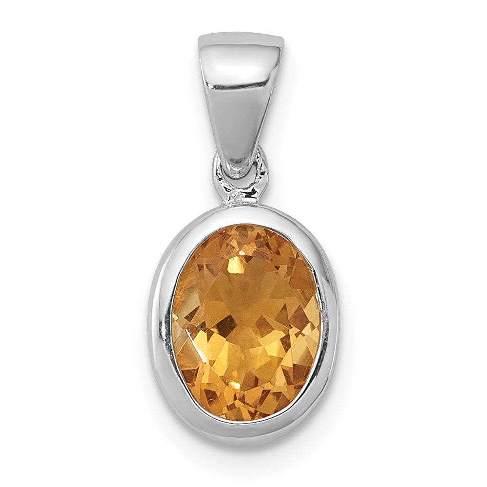 Sterlingsilber Rhodium Citrin Anhänger