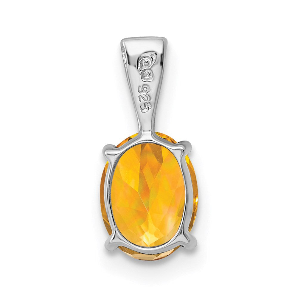 Sterlingsilber Rhodium Citrin Anhänger