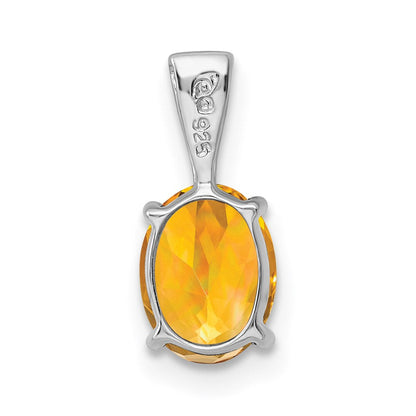 Sterlingsilber Rhodium Citrin Anhänger